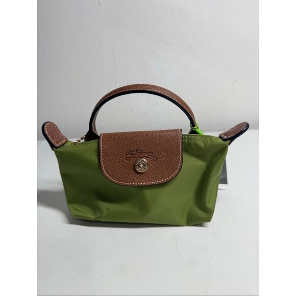 Longchamp Handbags - Longchamp Mini Le Pliage Green Top Handle Bag + Strap